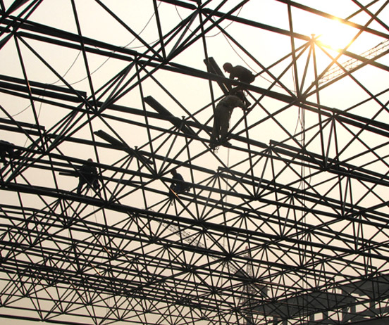 新乐厂房网架安装